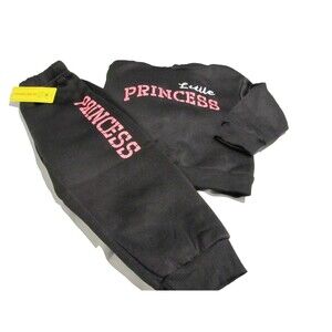 My Little Princess Toddler Outfit 18–24M NWT Black Sweatshirt & Pants Set Pink